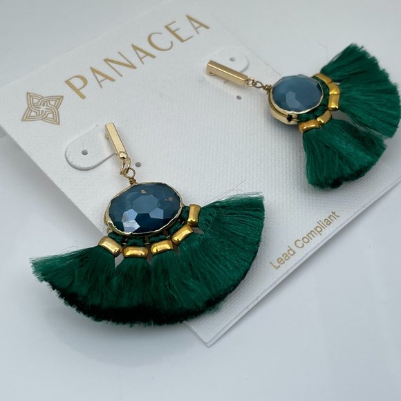 Panacea Earrings Gold plated 18k shinny facetted s - Picture 4 of 7